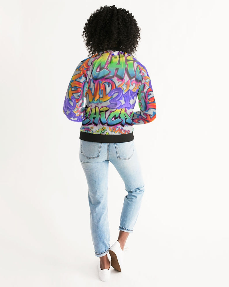 KC3 Kids Women's All-Over Print Bomber Jacket