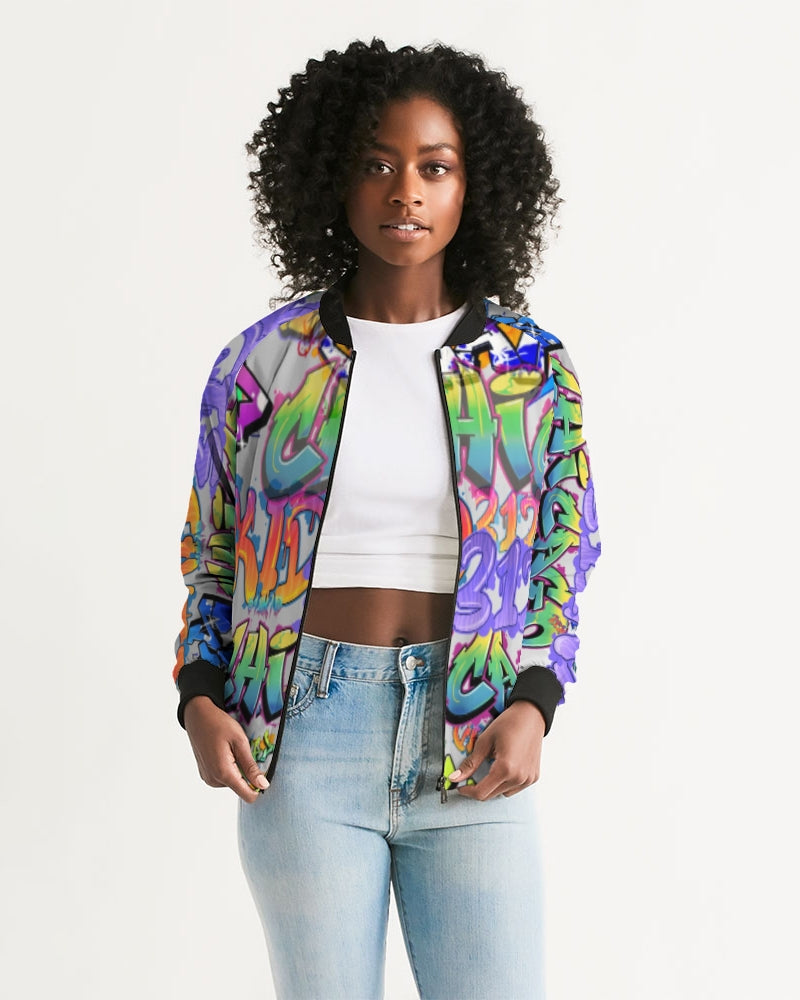 KC3 Kids Women's All-Over Print Bomber Jacket