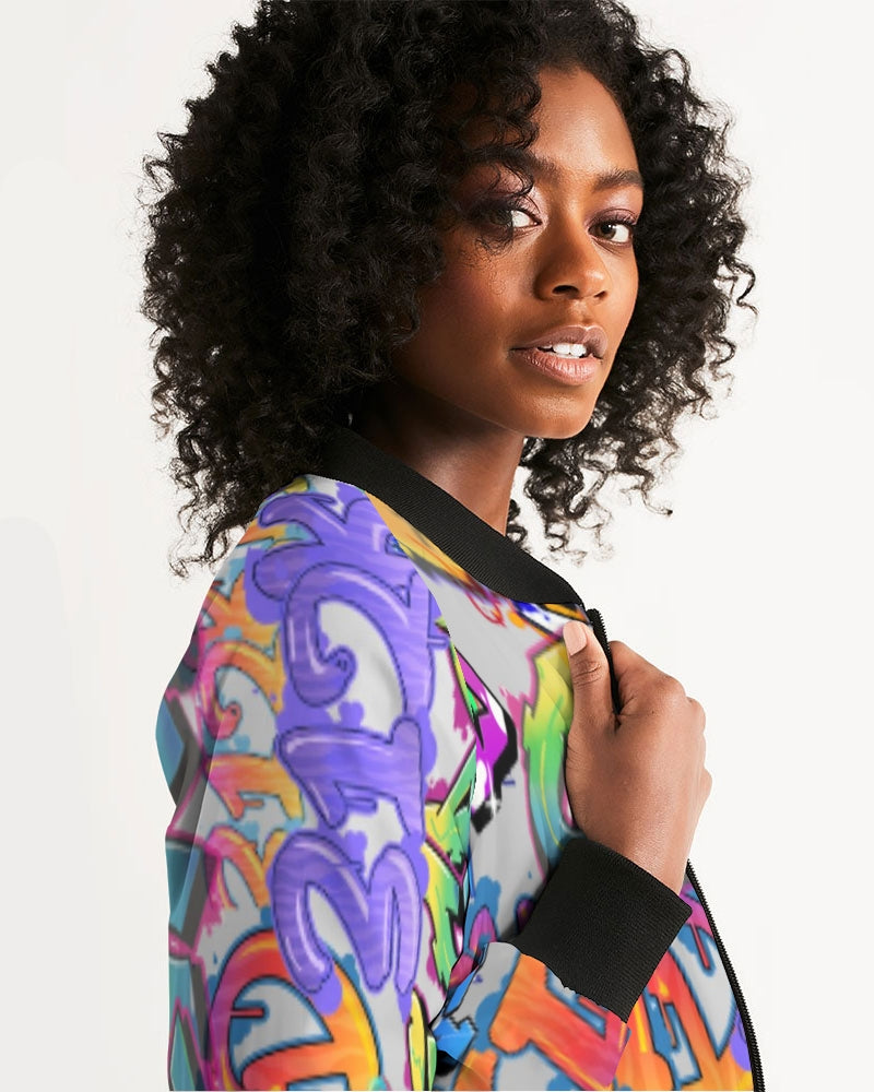 KC3 Kids Women's All-Over Print Bomber Jacket