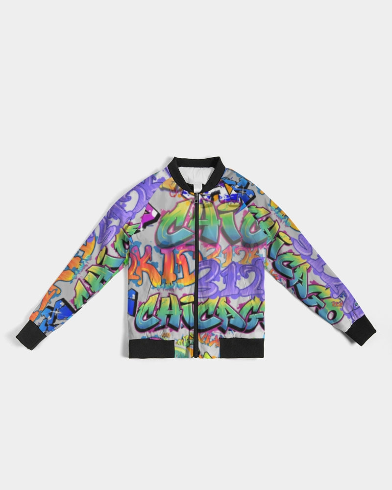 KC3 Kids Women's All-Over Print Bomber Jacket